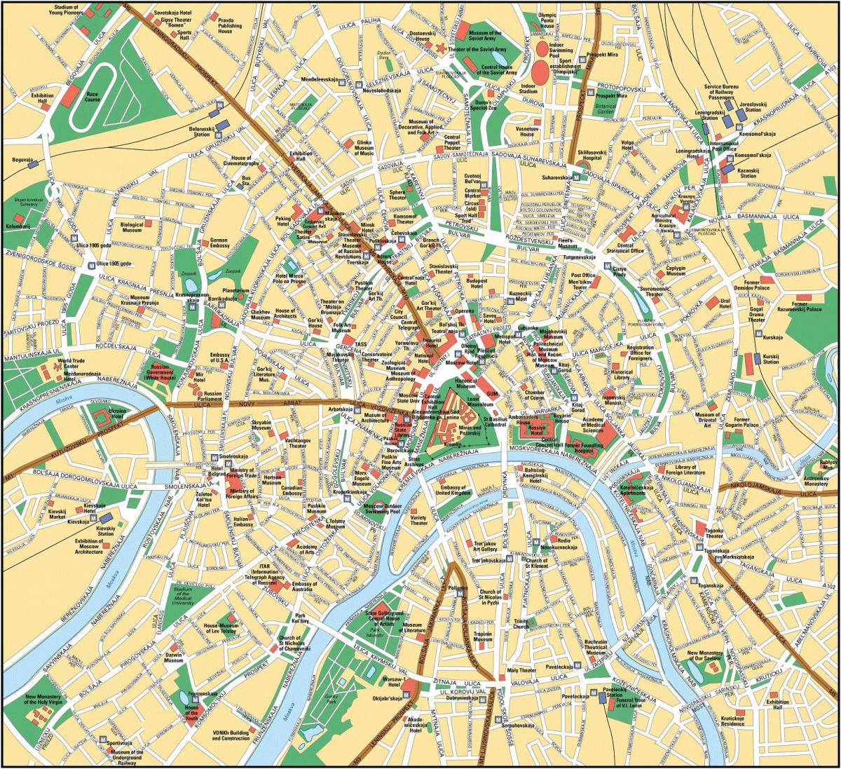 Moskva plattegrond van de stad