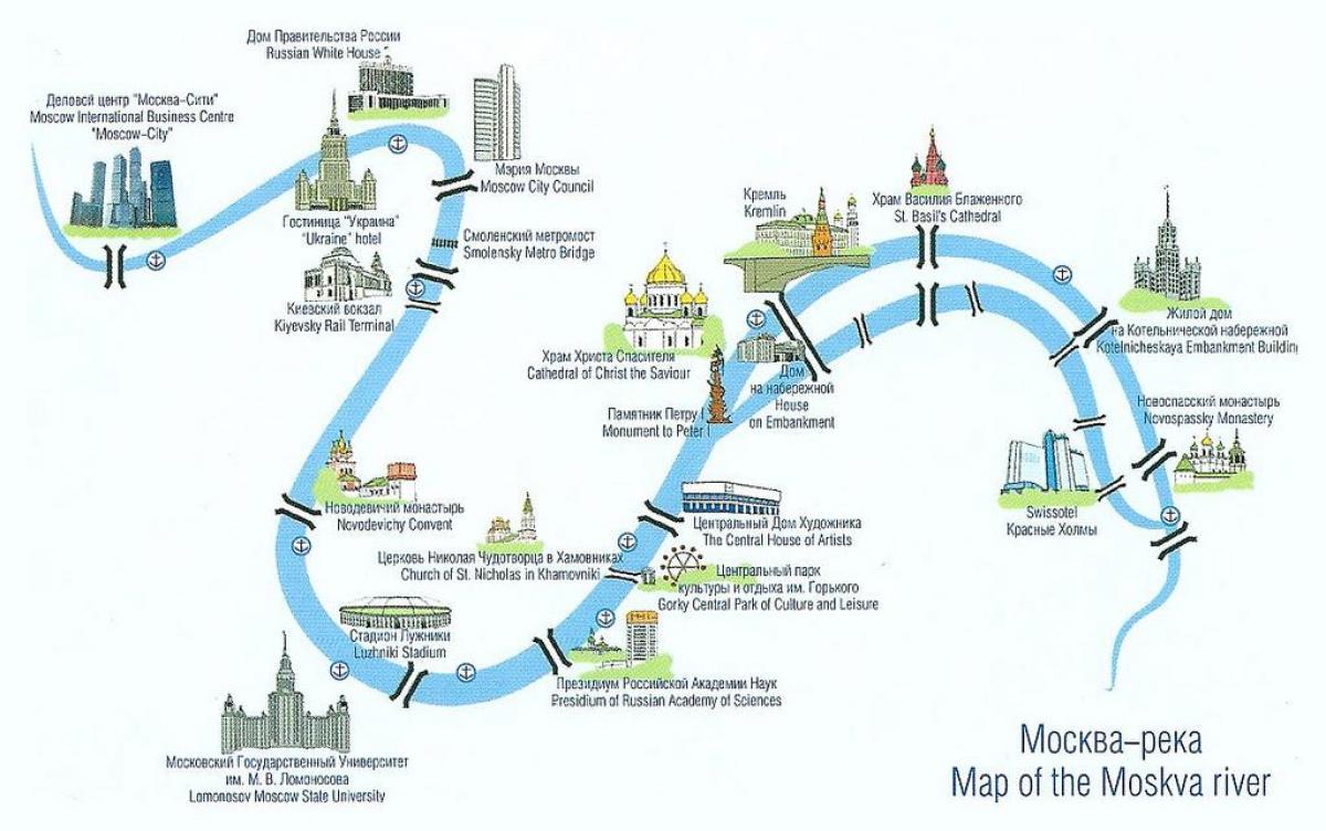 De Moskva rivier de kaart