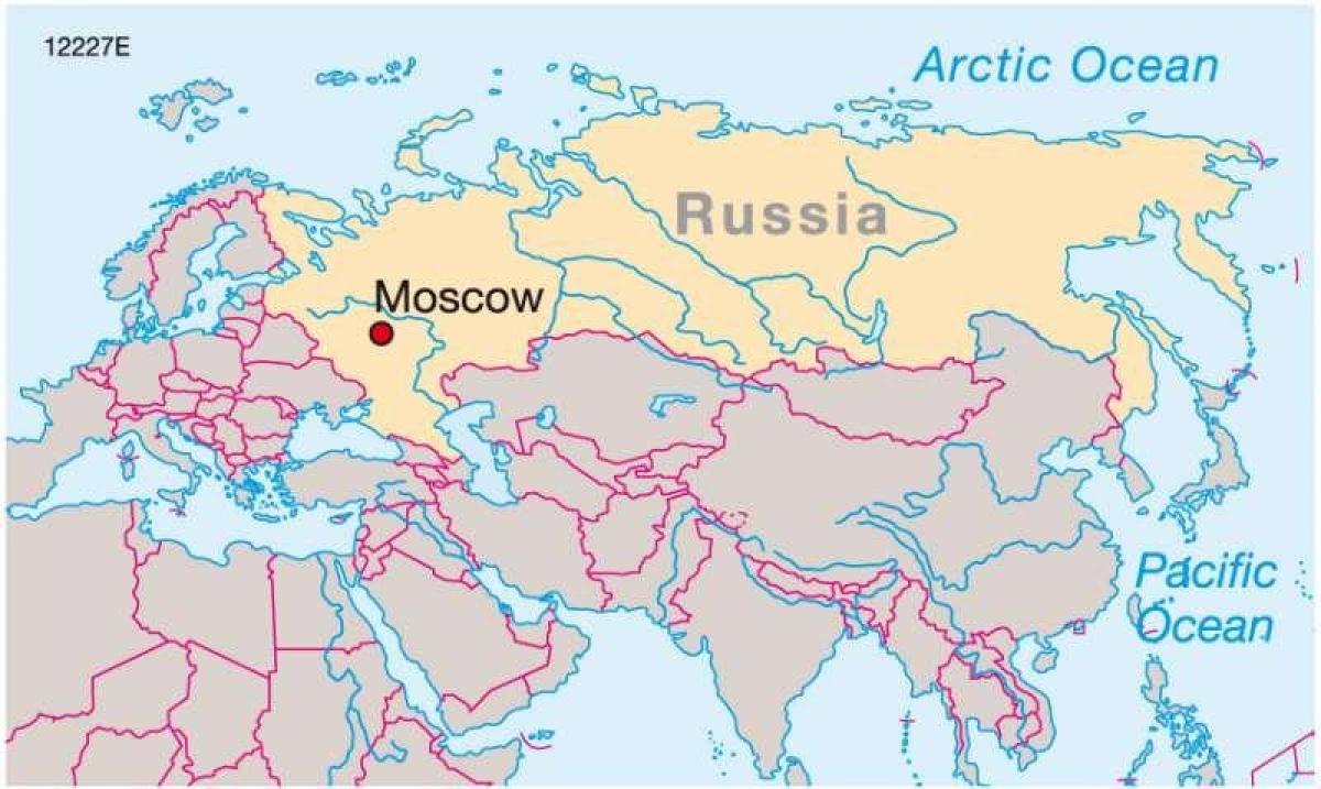 Moskou op de kaart van Rusland