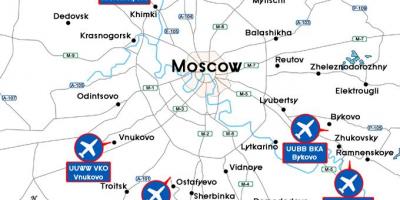 Kaart van de luchthavens van Moskou