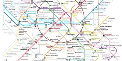 Metro station in Moskou kaart