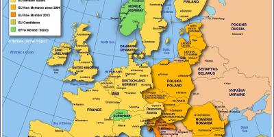 Moskou op de kaart van europa