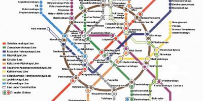 Moskou metro kaart in het engels