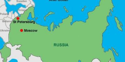Moskou en st. Petersburg-kaart