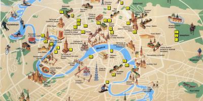 Moskou toeristische attracties kaart